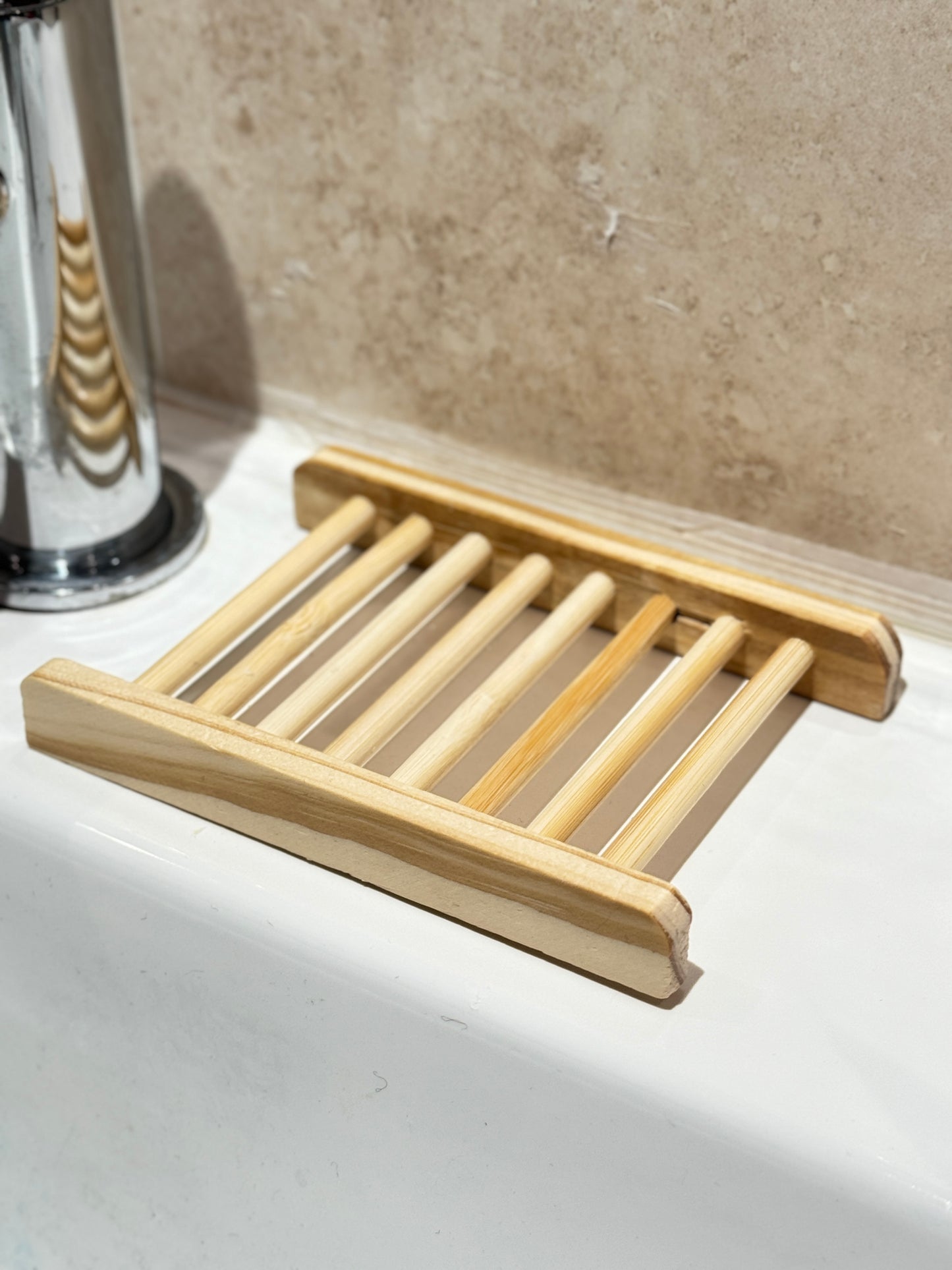 Wooden Slatted Soap Dish
