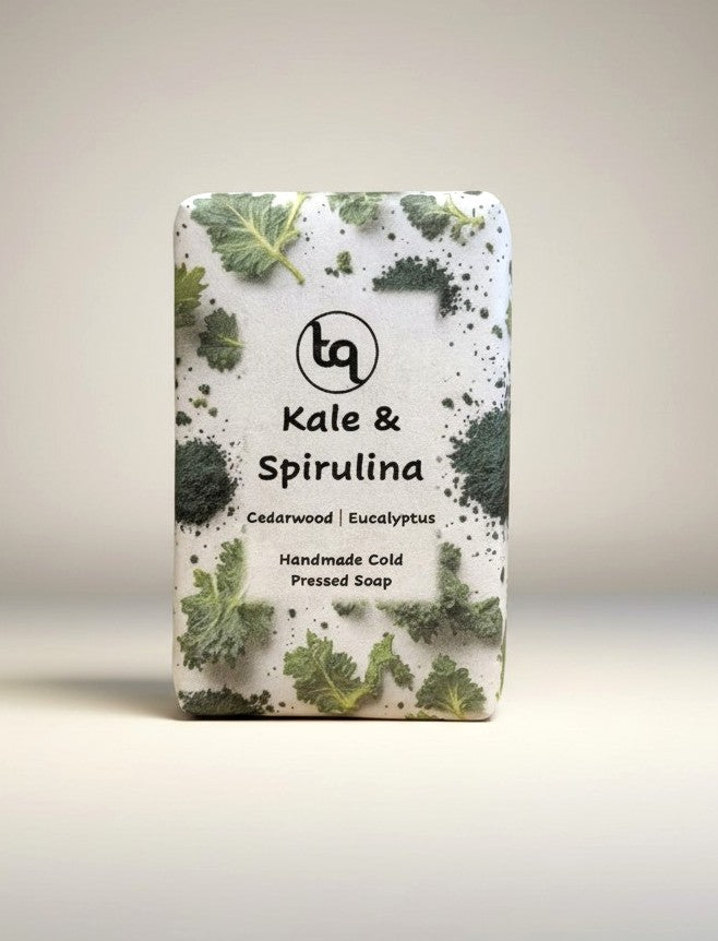 Truequest cold-pressed kale and spirulina artisan soap bar